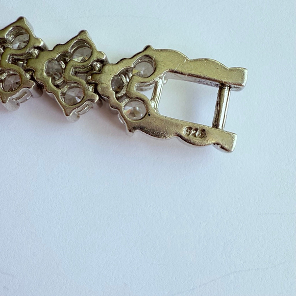 18 TCW Cubic Zirconia CZ 925 Sterling Silver 8.5mm Diamond Shape Tennis Bracelet - Picture 7 of 10